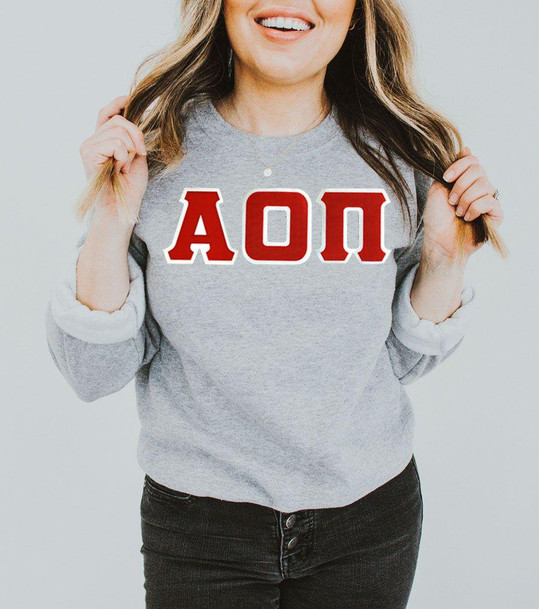 DISCOUNT Alpha Omicron Pi Lettered Crewneck - Best Value 
