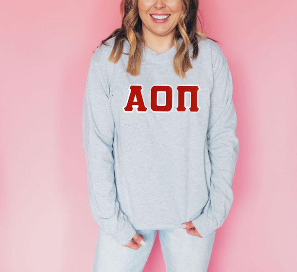  DISCOUNT Alpha Omicron Pi Lettered Long Sleeve Tee 
