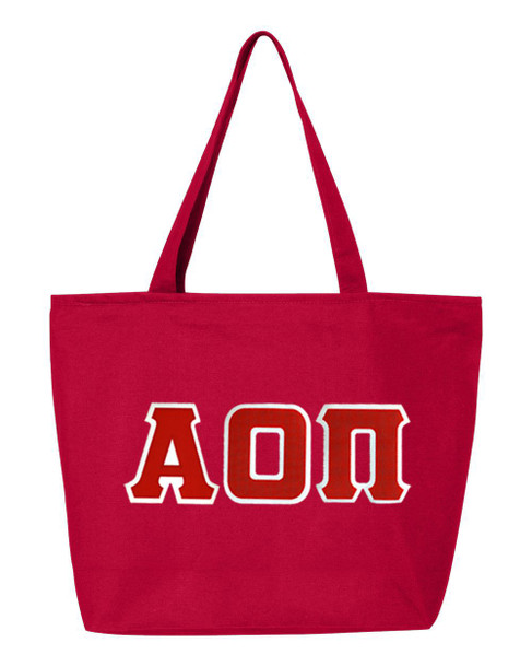 DISCOUNT- Alpha Omicron Pi Lettered Tote Bag