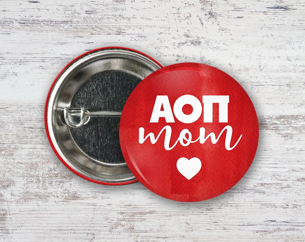 Alpha Omicron Pi Mom Button