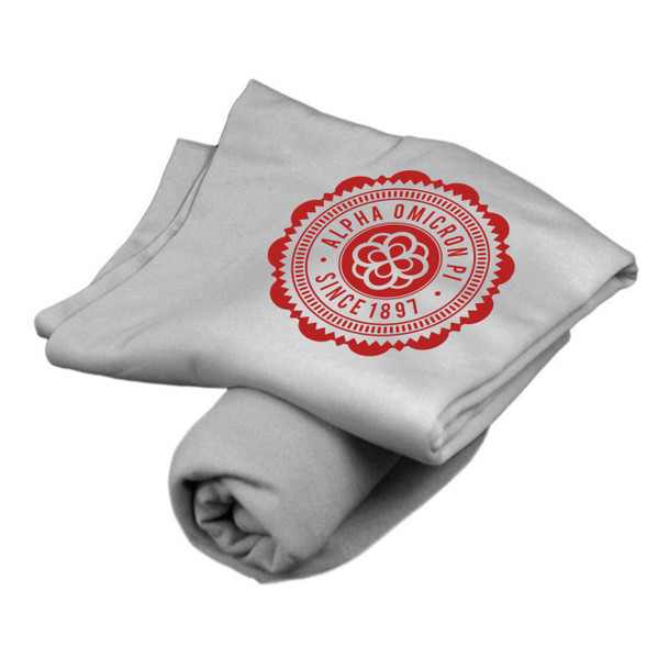 Greekgear Alpha Omicron Pi Old School Seal Sweatshirt Blanket 