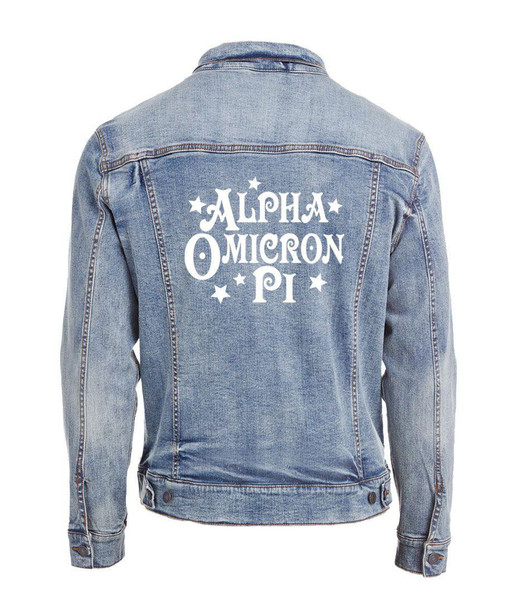  Alpha Omicron Pi Star Struck Denim Jacket 