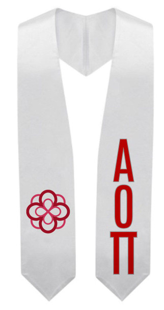 Alpha Omicron Pi Super Crest - Shield Graduation Stole