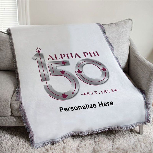 Alpha Phi 150 Years Afghan Blanket Throw