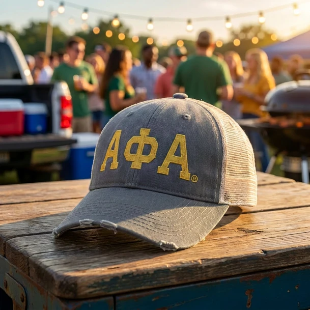 Alpha Phi Alpha Distressed Trucker Hat
