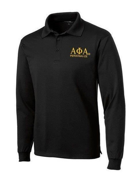 Alpha Phi Alpha-World Famous Long Sleeve Dry Fit Polo