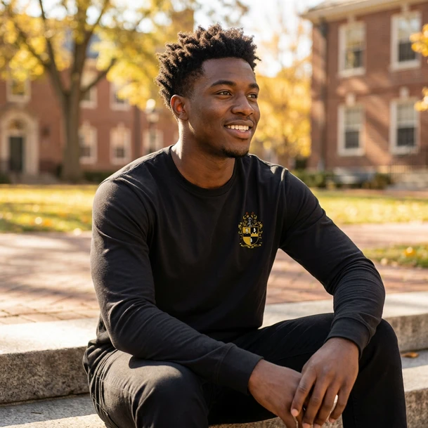 DISCOUNT-Alpha Phi Alpha Fraternity Crest - Shield Longsleeve Tee