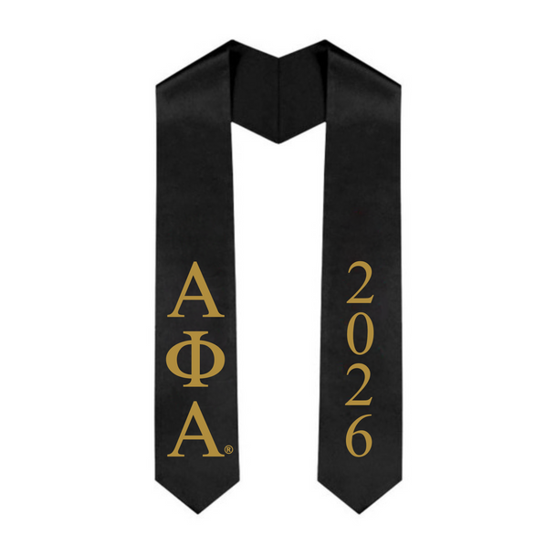 Alpha Phi Alpha Greek Lettered Graduation Sash Stole With Year - Best Value