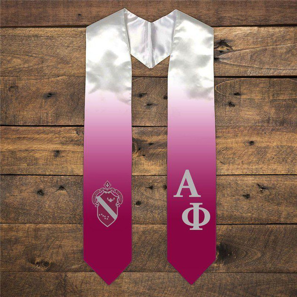  Alpha Phi Extra Fancy Diagonal Greek Graduation Stole W Crest 