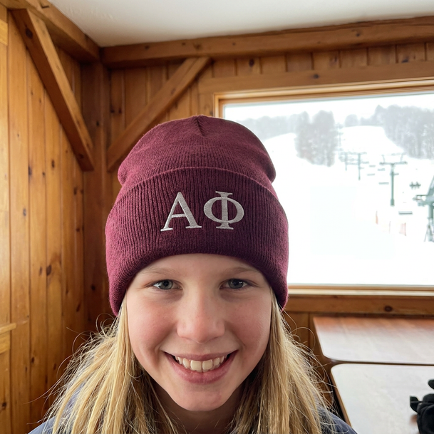 Alpha Phi Greek Letter Knit Cap