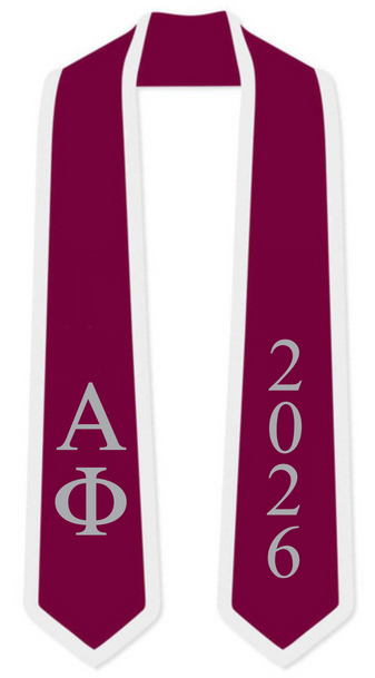 Alpha Phi Graduation Sash Stole w/ Year