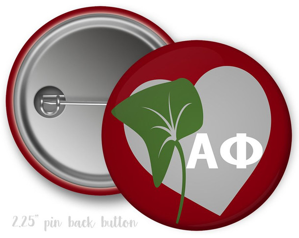 Alpha Phi Heart Mascot Button