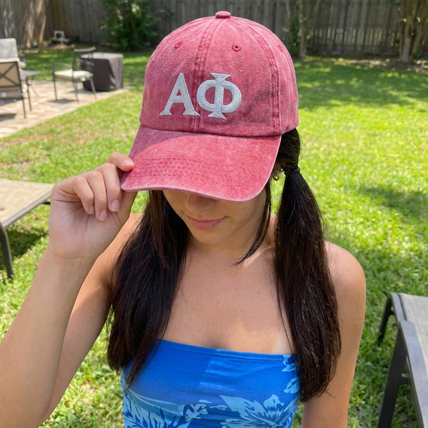 Alpha Phi Lettered Premium Pastel Hat