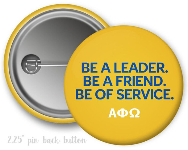Alpha Phi Omega Be A Leader Button