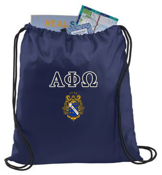 Alpha Phi Omega Crest - Shield Cinch Sack