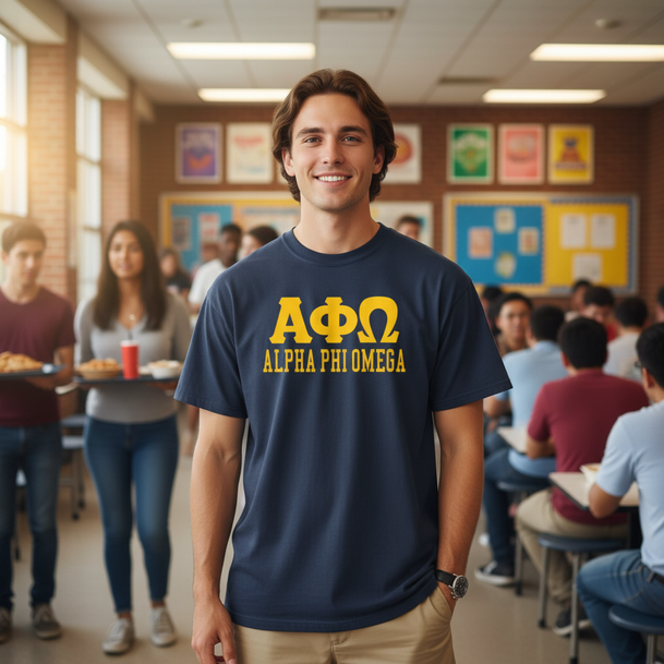Alpha Phi Omega Greek Custom Comfort Colors Heavyweight T-Shirt