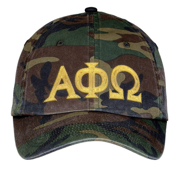  Alpha Phi Omega Lettered Camouflage Hat 