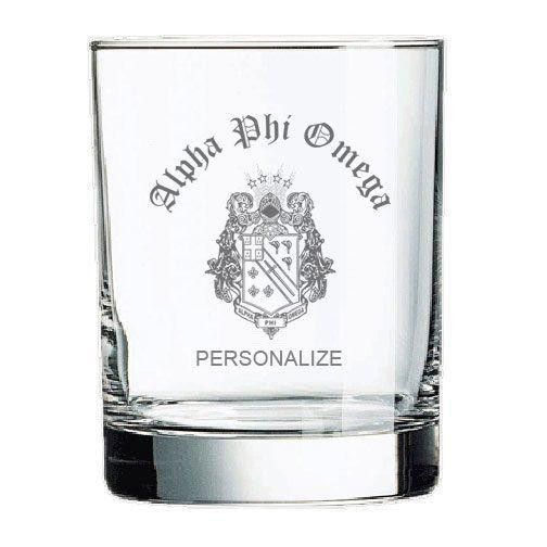 GFYN Alpha Phi Omega Old Style Glass