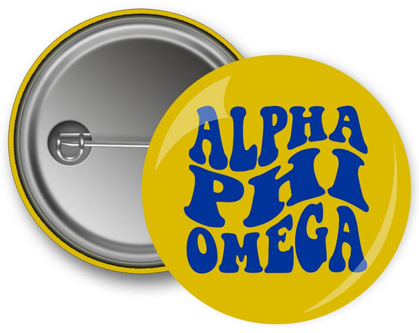 Greekgear Alpha Phi Omega Bulky Text Button 