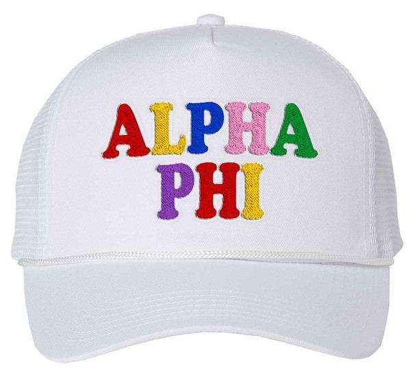 Alpha Phi Rainbow Trucker Hat 