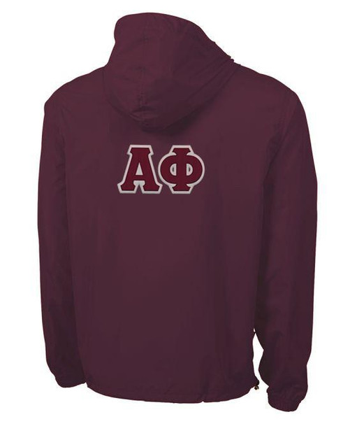  Alpha Phi Tackle Twill Lettered Pack N Go Pullover 