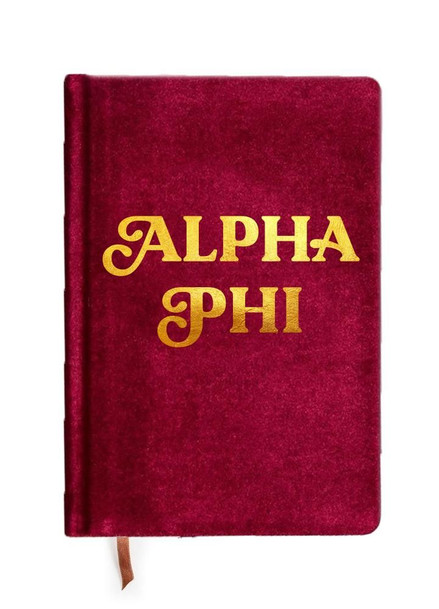 Alpha Phi Velvet Notebook