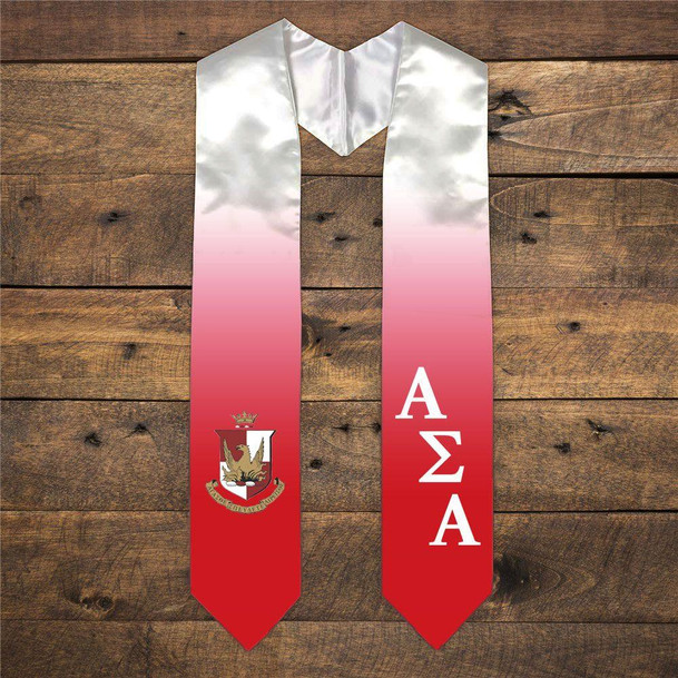  Alpha Sigma Alpha Extra Fancy Diagonal Greek Graduation Stole W Crest 
