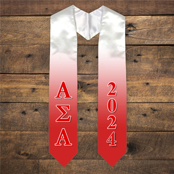 Alpha Sigma Alpha Extra Fancy Greek Graduation Stole W Year