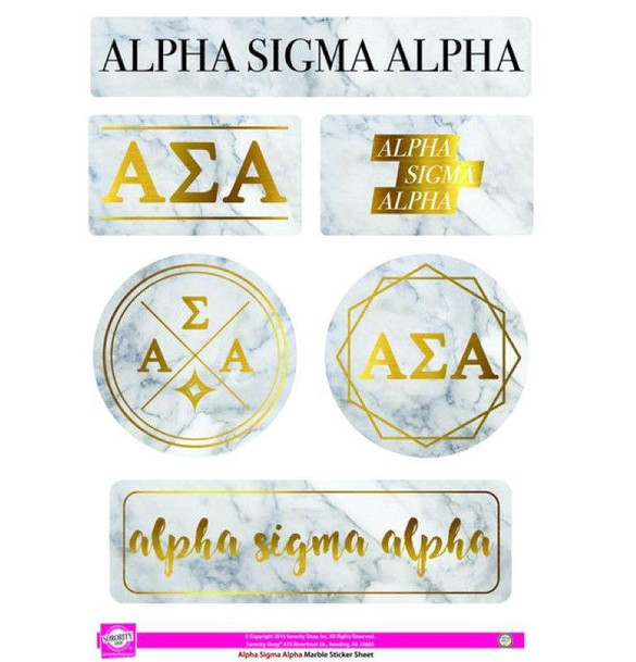 Sorority Shop Alpha Sigma Alpha Marble Sticker Sheet 