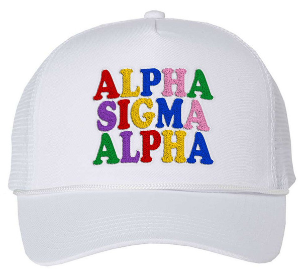 Alpha Sigma Alpha Rainbow Trucker Hat