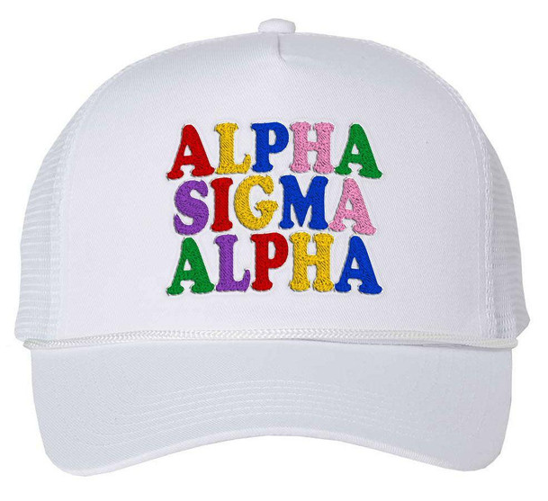  Alpha Sigma Alpha Rainbow Trucker Hat 