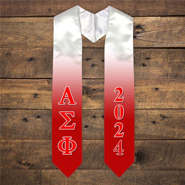 Alpha Sigma Phi Extra Fancy Greek Graduation Stole W Year