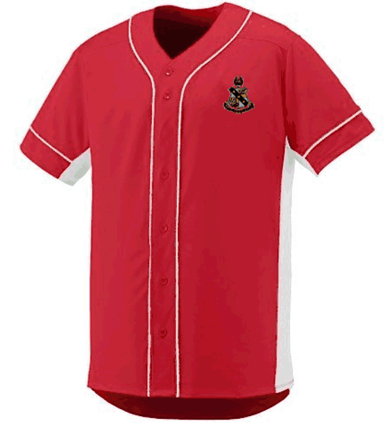 DISCOUNT-Alpha Sigma Phi Fraternity Crest - Shield Slugger Baseball Jersey