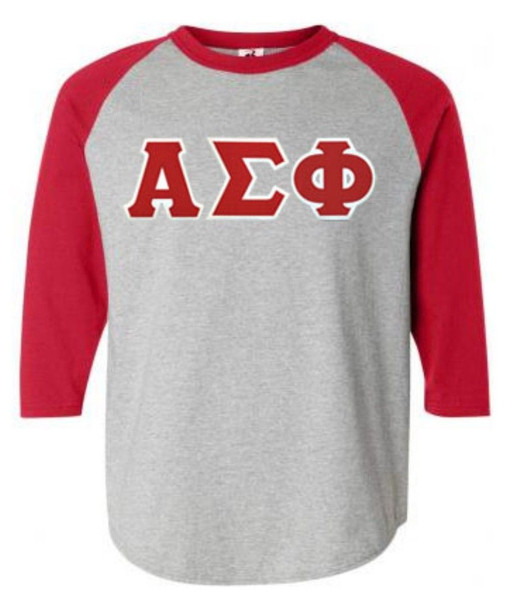 DISCOUNT- Alpha Sigma Phi Lettered Raglan T-Shirt