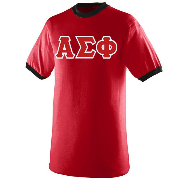  DISCOUNT- Alpha Sigma Phi Lettered Ringer Shirt 