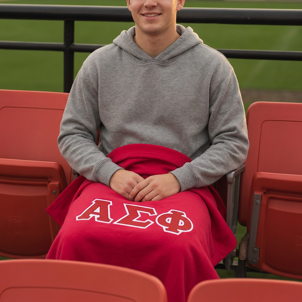 DISCOUNT-Alpha Sigma Phi Twill Sweatshirt Blanket