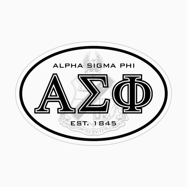  Alpha Sigma Phi Oval Crest - Shield Bumper Sticker - CLOSEOUT 