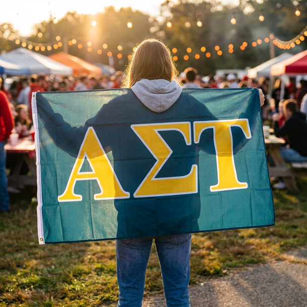 Alpha Sigma Tau Big Greek Letter Flag