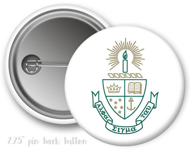Greekgear Alpha Sigma Tau Color Crest - Shield Button 