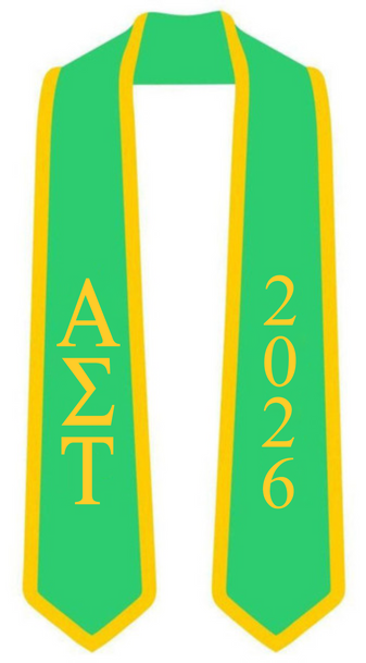 Alpha Sigma Tau Graduation Sash Stole w/ Year