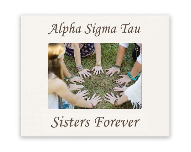 Alpha Sigma Tau White MDF Wood Picture Frame