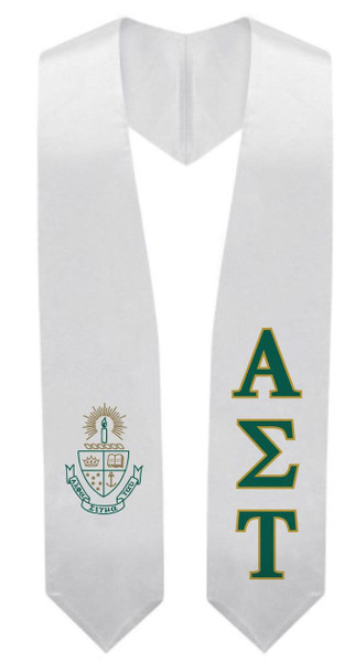  Alpha Sigma Tau Super Crest - Shield Graduation Stole 