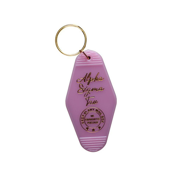 Alpha Sigma Tau Vintage Motel Keychain