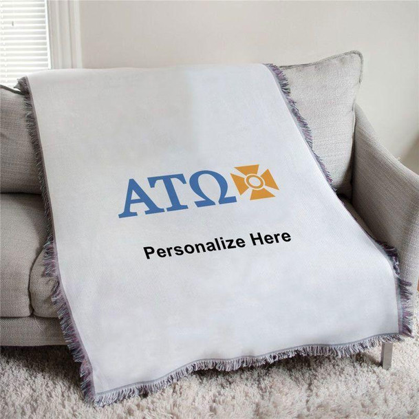  Alpha Tau Omega Letters Afghan Blanket Throw 