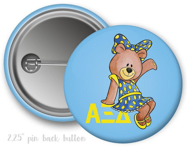 Greekgear Alpha Xi Delta Mascot Bear Button 