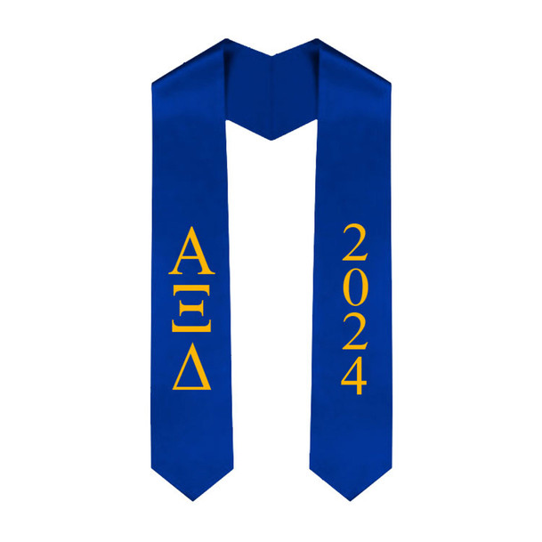 Alpha Xi Delta Greek Lettered Graduation Sash Stole With Year - Best Value