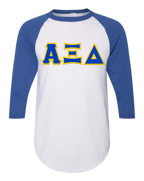 DISCOUNT-Alpha Xi Delta Lettered Raglan Shirt