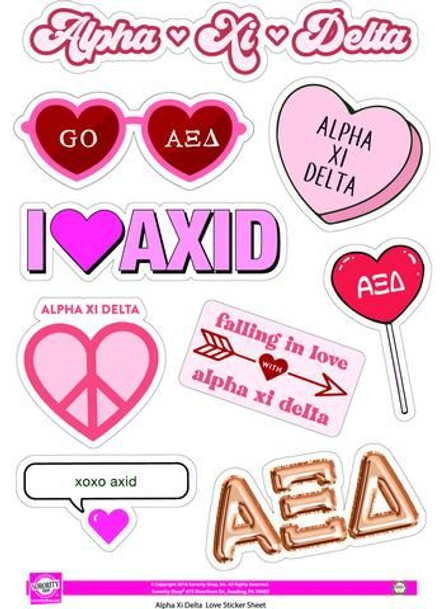 Alpha Xi Delta Love Theme Stickers