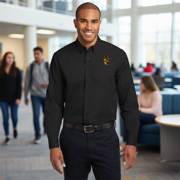 Alpha Phi Alpha Long Sleeve Shirt -  ΑΦΑ Button Down Oxford with Crest