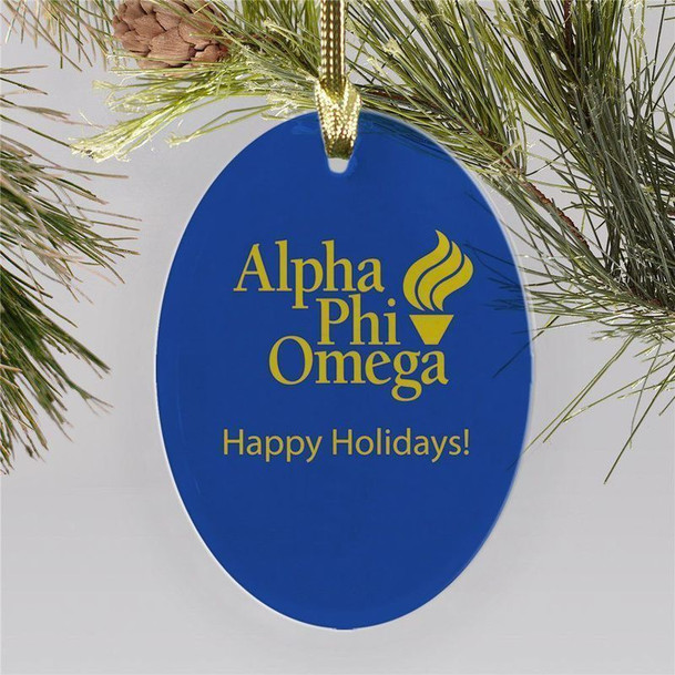 Alpha Phi Omega Holiday Color Mascot Christmas Ornament